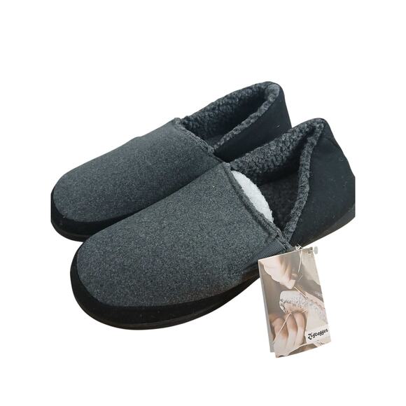 NWT Zigzagger Men’s Zermatt Wool-Blend Memory Foam Loafer Slippers – Grey 13